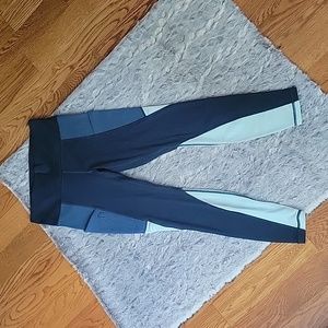 Athleta Blue Color Block Athletic Leggings, Women's Small, Great Condition